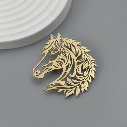 Horse Head Brooch, Stainless Steel Jewelry, Western Suit Accessories - The Best New Thing