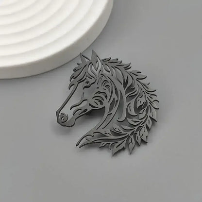 Horse Head Brooch, Stainless Steel Jewelry, Western Suit Accessories - The Best New Thing