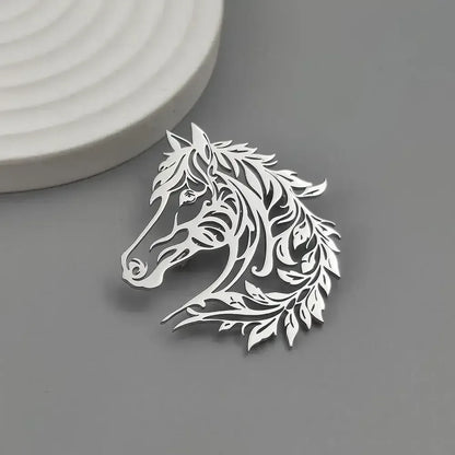 Horse Head Brooch, Stainless Steel Jewelry, Western Suit Accessories - The Best New Thing