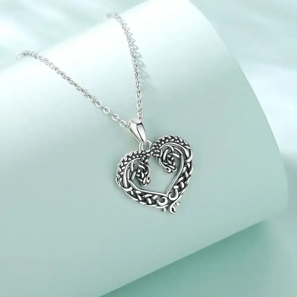 Horse Necklace, Heart Shape Jewelry, Sterling Silver Horse Lovers Gift - The Best New Thing