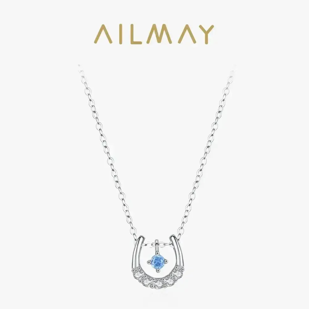 Horseshoe Necklace, Sterling Silver Lucky Cubic Zirconia Pendant - The Best New Thing