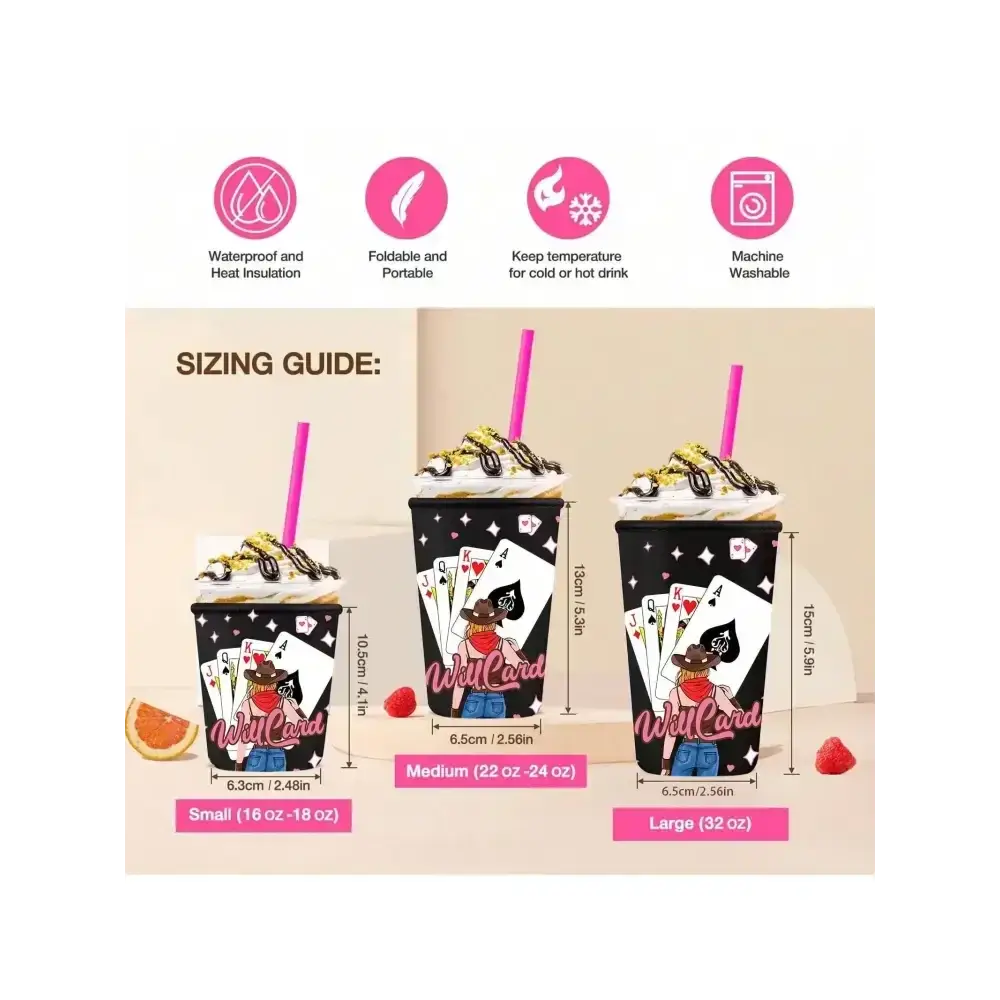 Ice Coffee Drink Sleeves, Cowgirl Western Reusable Neoprene Sleeve - The Best New Thing