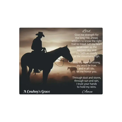 Inspirational Cowboy Metal Art Sign - A Cowboy's Grace - The Best New Thing