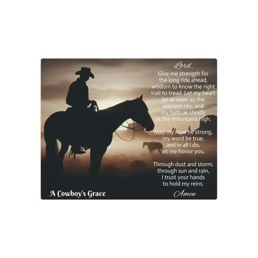 Inspirational Cowboy Metal Art Sign - A Cowboy's Grace - The Best New Thing