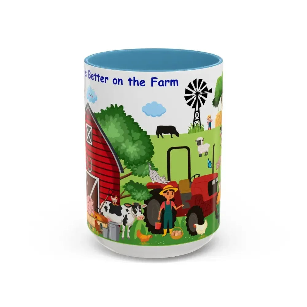 Life is Better on the FARM Mug, Cartoon Cup for Kids, Love Farming - The Best New Thing
