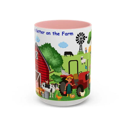 Life is Better on the FARM Mug, Cartoon Cup for Kids, Love Farming - The Best New Thing