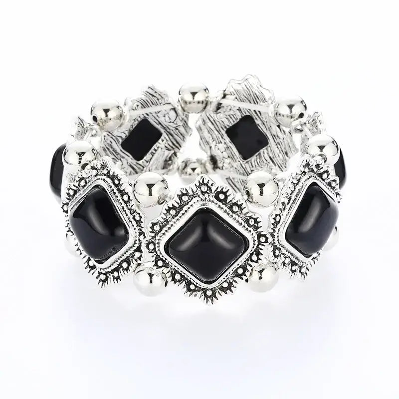 Western Fashion Bracelets Elastic Bracelets & Bangles Horse Lover Jewelry - Black 1 - Jewelry