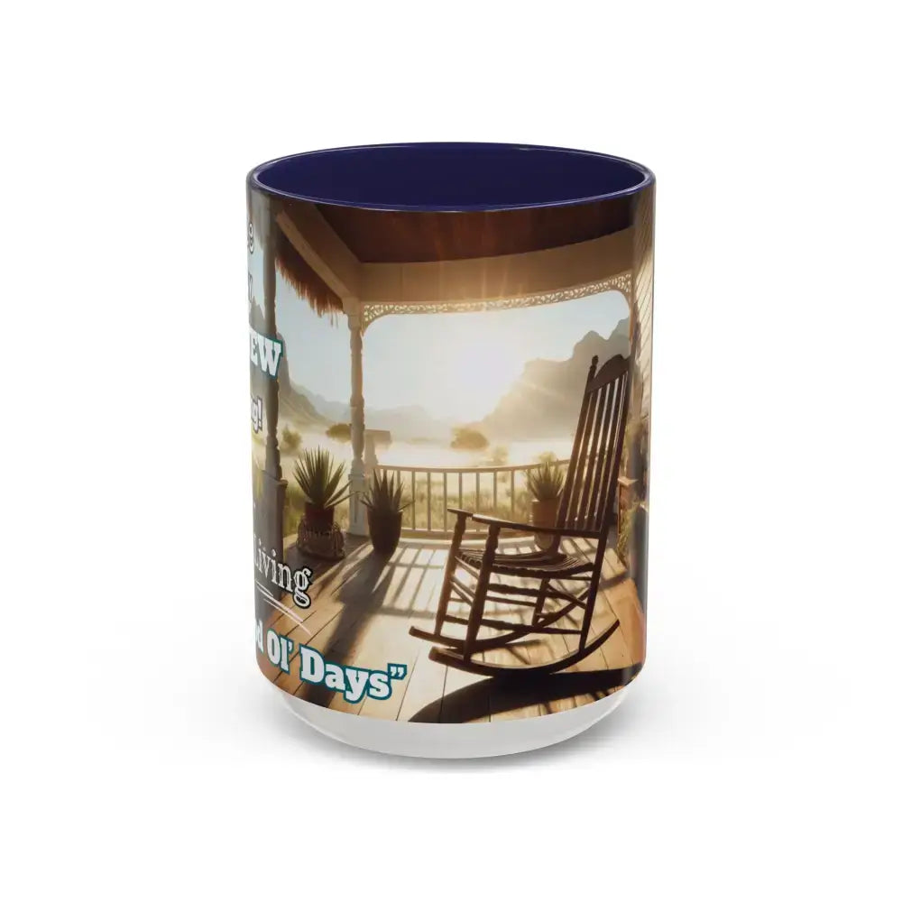 Morning Motivational Accent Coffee Mug - Perfect Pick Me Up Gift - 15oz / Navy - Mugs