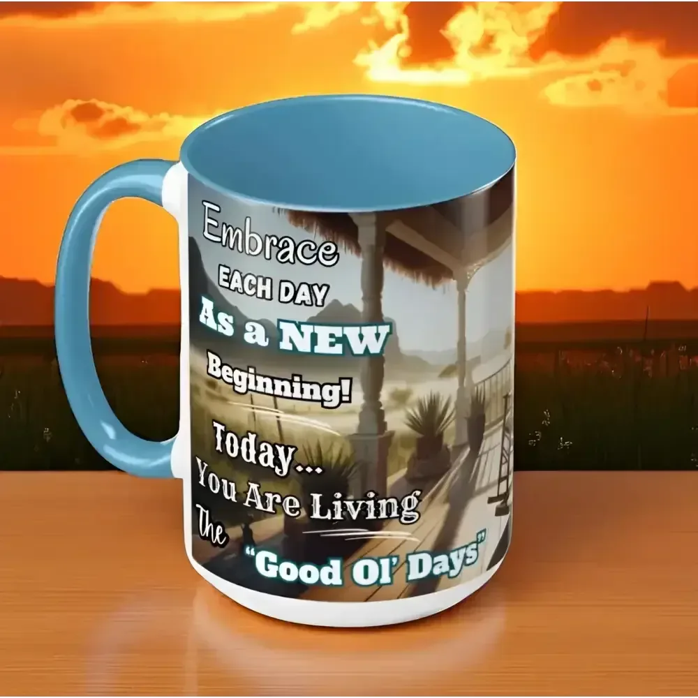 Morning Motivation Accent Coffee Mug - Perfect Pick Me Up Gift - The Best New Thing