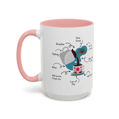 Office Gift Coffee Cup Mug Relax Breathe and Unplug with a Cup of Joy - Mugs
