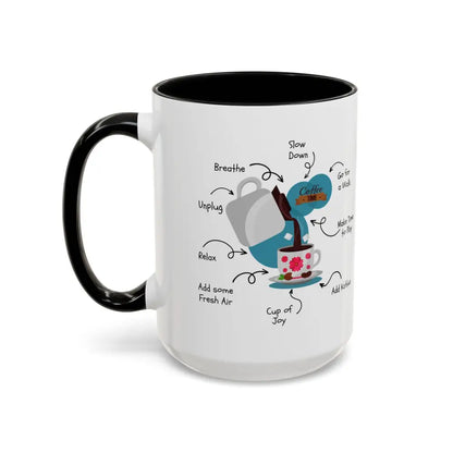 Office Gift Coffee Cup Mug Relax Breathe and Unplug with a Cup of Joy - Mugs