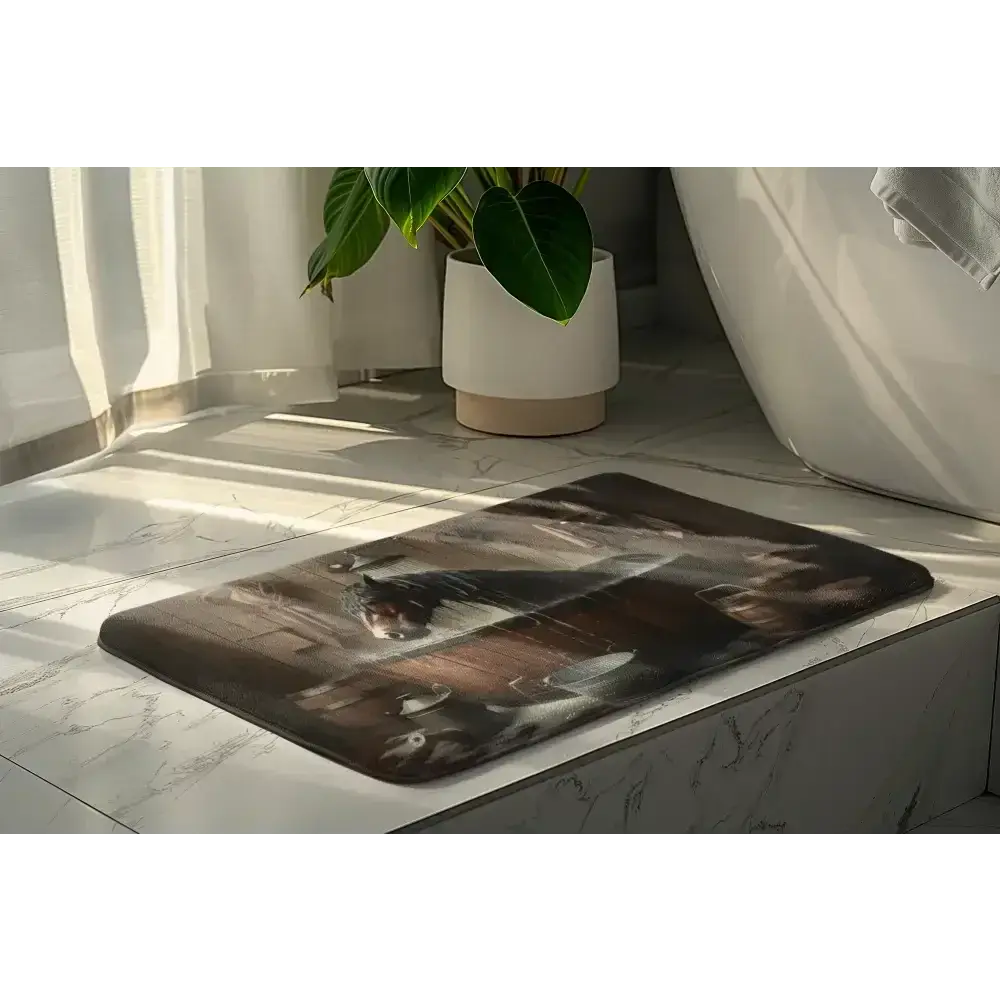 Oversize Horse Lovers Bathmat, Country Gift Ideas, Horse Bath Decor - The Best New Thing