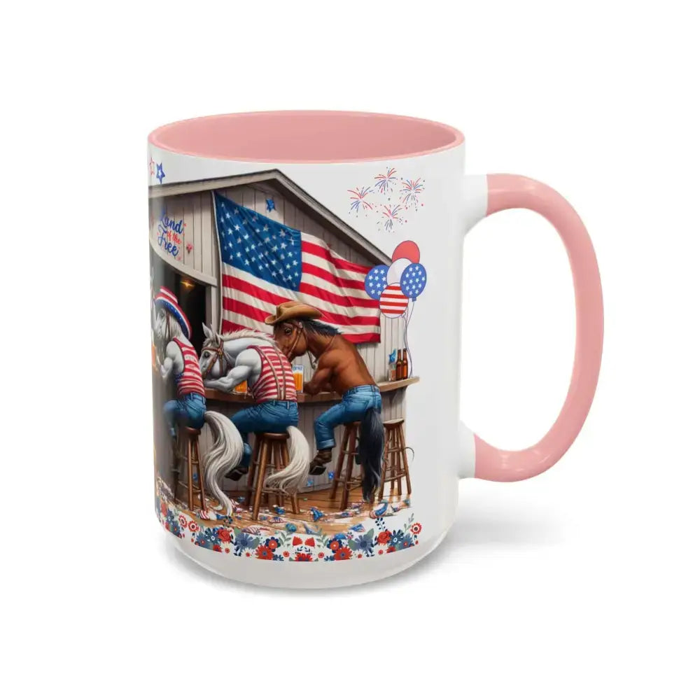 Patriotic Horse-Themed Country Coffee Mug Independence Day Tipsy Song Mug for Country Lovers | Funny Gift Idea - Mugs