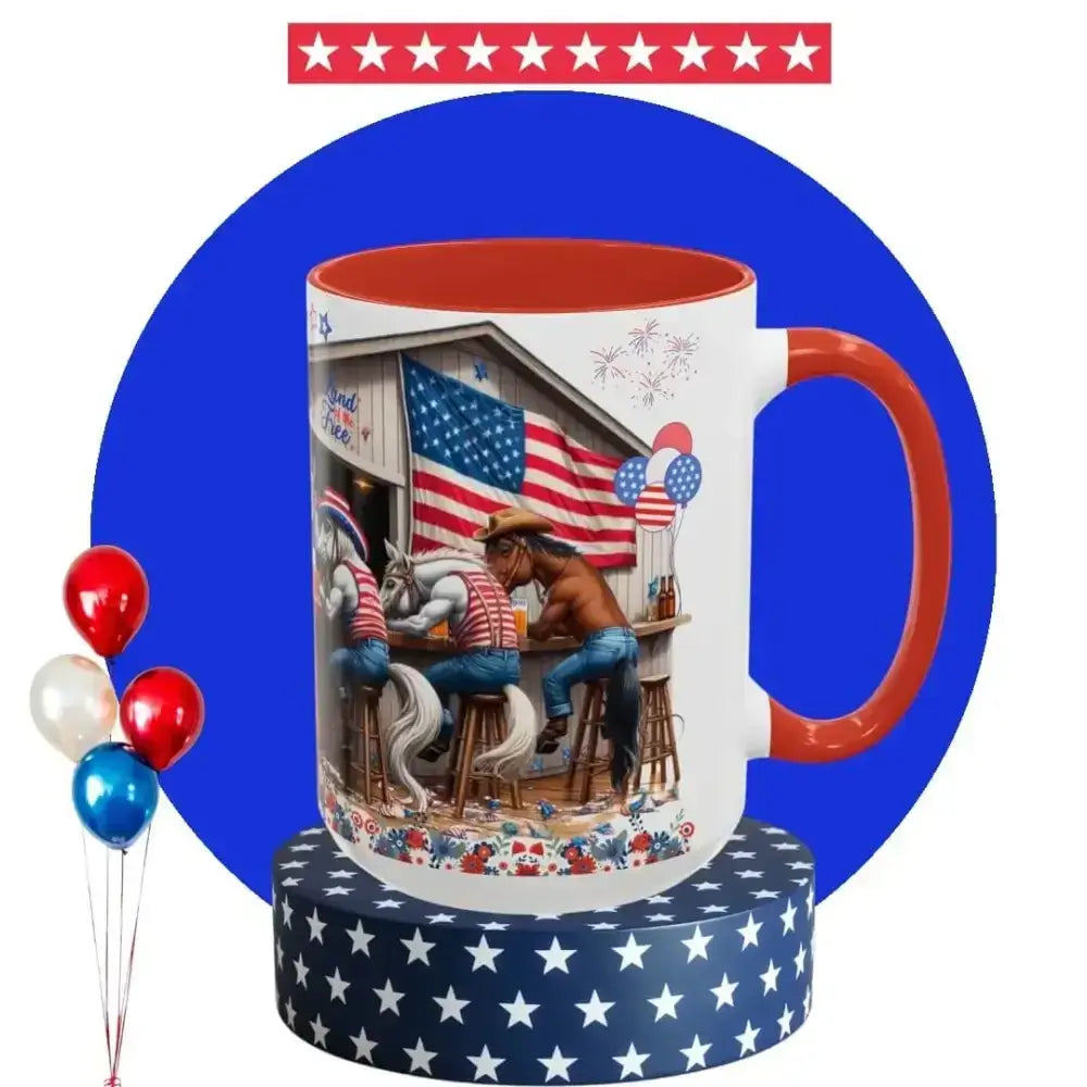 Patriotic Horse Country Coffee Mug, Independence Day Fun Gift Ideas - The Best New Thing