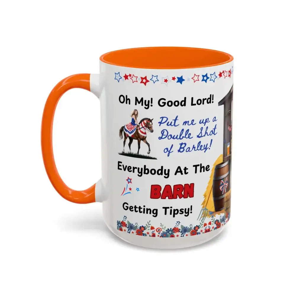 Patriotic Horse-Themed Country Coffee Mug Independence Day Tipsy Song Mug for Country Lovers | Funny Gift Idea - Mugs