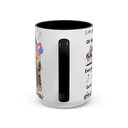 Patriotic Horse-Themed Country Coffee Mug Independence Day Tipsy Song Mug for Country Lovers | Funny Gift Idea - Mugs