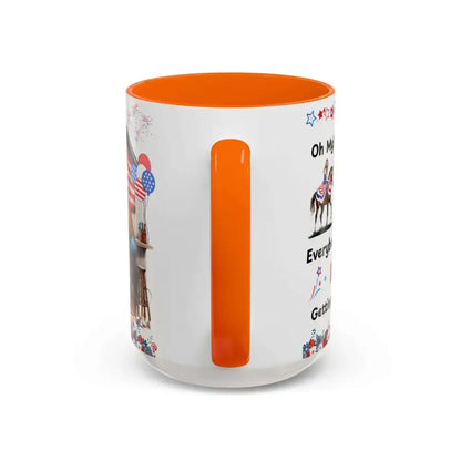Patriotic Horse-Themed Country Coffee Mug Independence Day Tipsy Song Mug for Country Lovers | Funny Gift Idea - Mugs