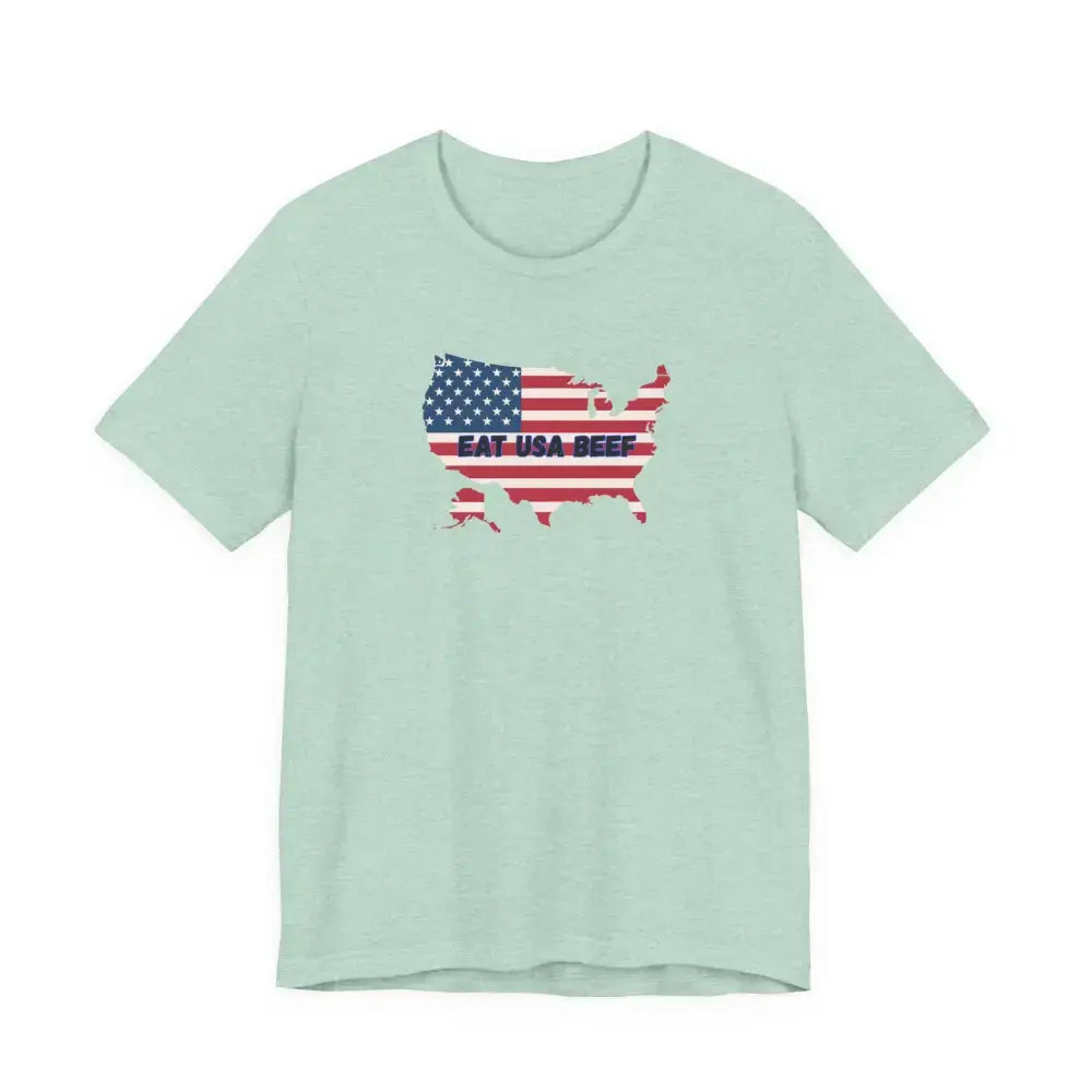 Patriotic USA Beef Pride T-Shirt Celebrate USA American Style Tee Gift for Meat Lovers Patriotic Apparel - T-Shirt