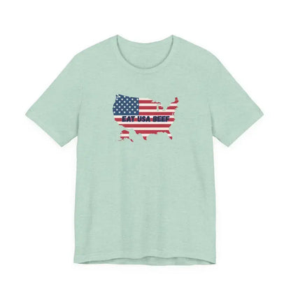Patriotic USA Beef Pride T-Shirt Celebrate USA American Style Tee Gift for Meat Lovers Patriotic Apparel - T-Shirt