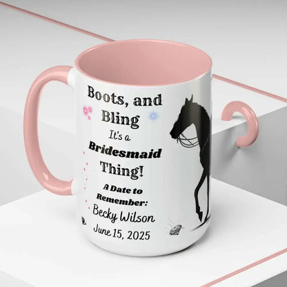 Personalized Bridesmaid Coffee Mug Western Country Wedding Party Gift for Bridesmaid - Mugs