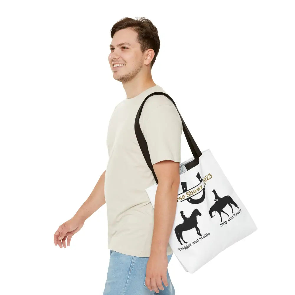 Personalized Horse Show Tote Bag Making Memories for 2025 - Horse Show Accessories Bag - 18’’ × 18’’ / Black - Bags