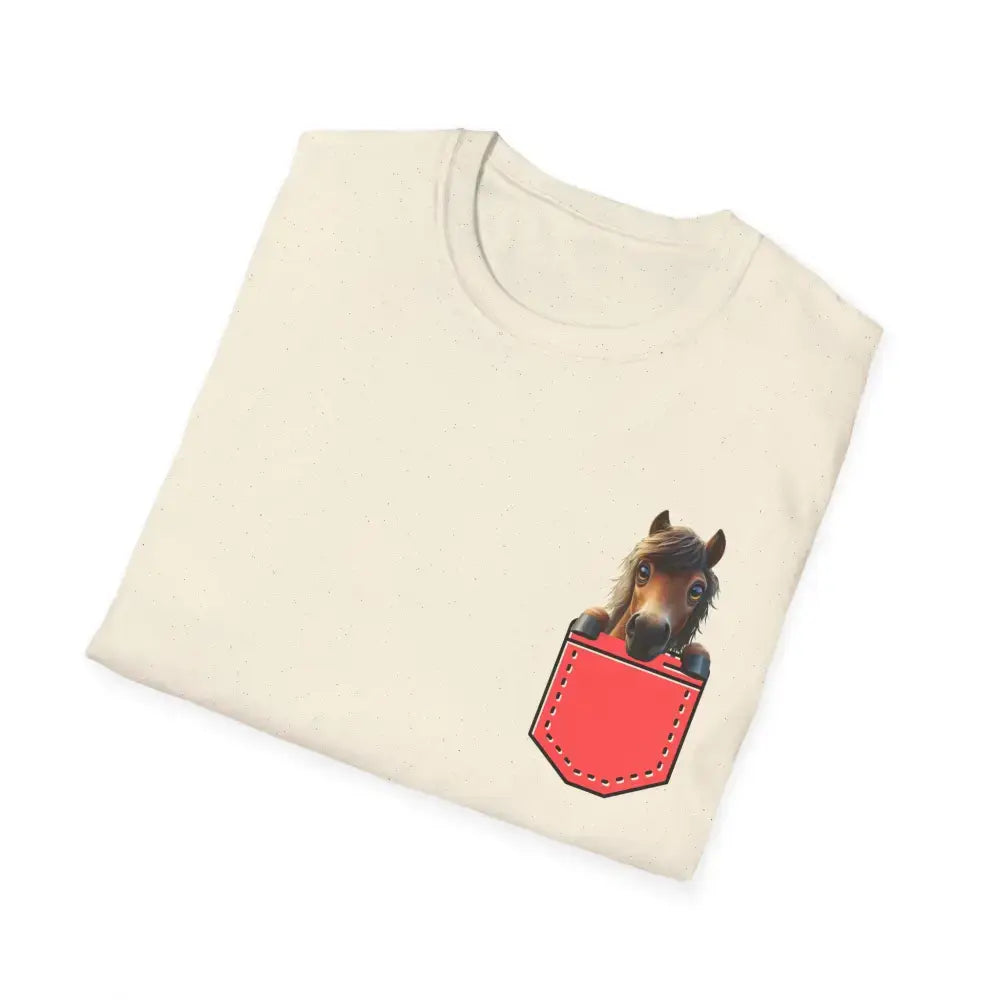 Pocket Horse T-Shirt - Fun Soft style Tee for Horse Lovers Farm Apparel - T-Shirt