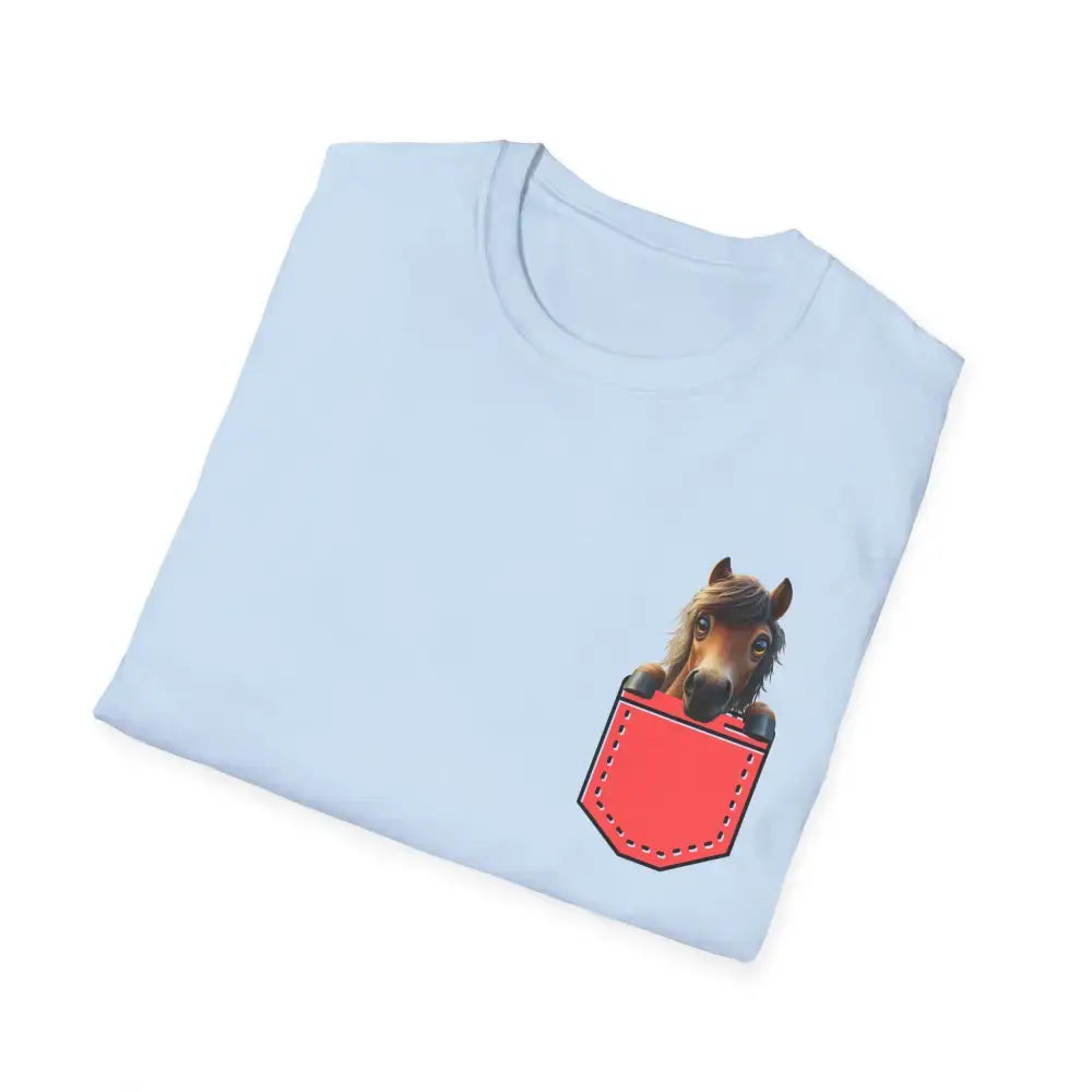 Pocket Horse T-Shirt - Fun Soft style Tee for Horse Lovers Farm Apparel - T-Shirt