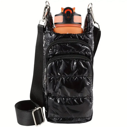 Portable Multi-Functional Bottle Sleeve Trail Ride Bag Travel Bag Bottle Sleeve Bag - Bright Black - Drink Sleeves