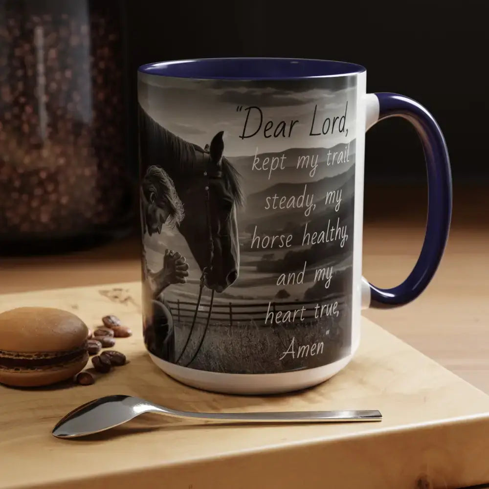 Praying Cowboy Inspirational Coffee Mug Rustic Kitchen Decor Western Theme Mug 15oz - Mug