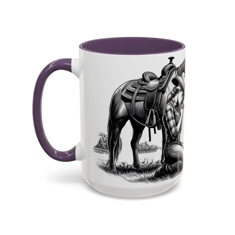 Praying Cowgirl Horse Love Inspirational Coffee Mug Rustic Western and Country Kitchen Decor 15oz - Mugs