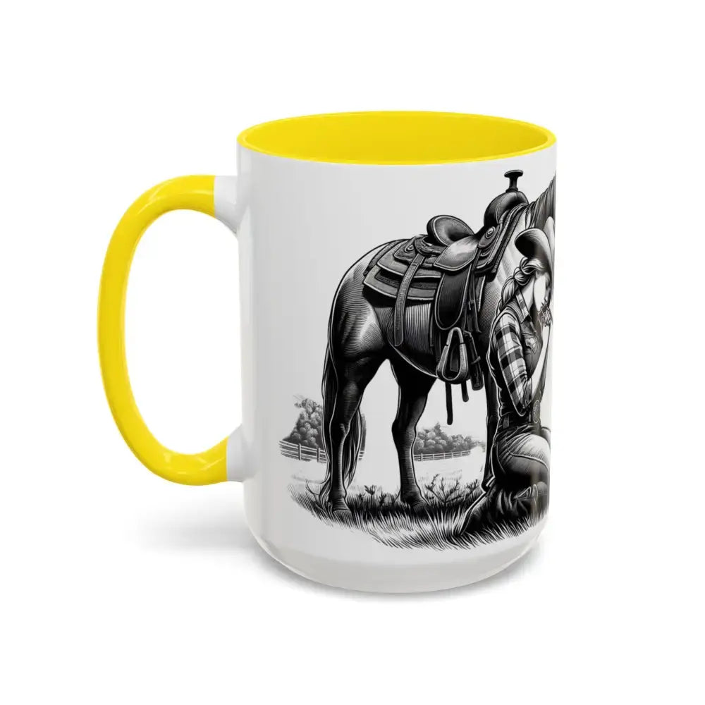 Praying Cowgirl Horse Love Inspirational Coffee Mug Rustic Western and Country Kitchen Decor 15oz - Mugs