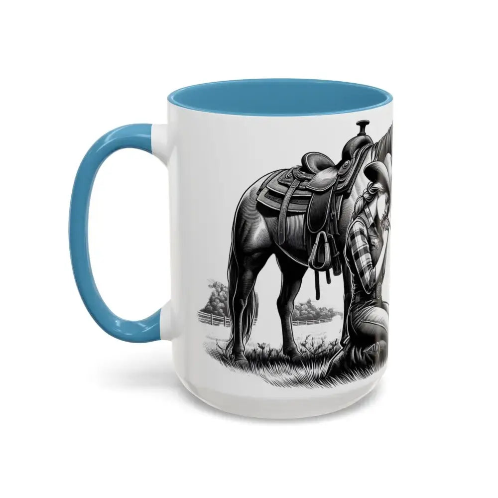 Praying Cowgirl Horse Love Inspirational Coffee Mug Rustic Western and Country Kitchen Decor 15oz - Mugs