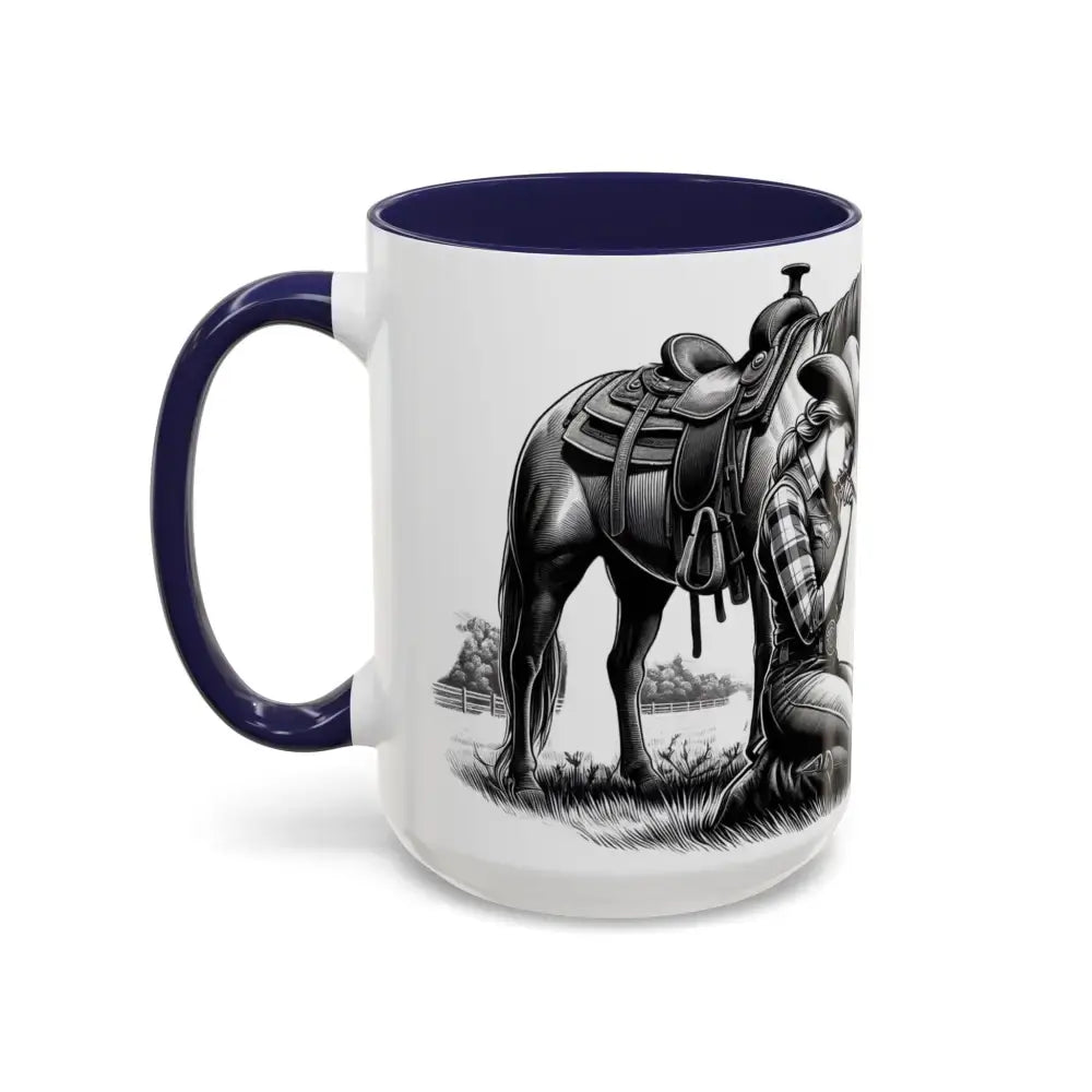 Praying Cowgirl Horse Love Inspirational Coffee Mug Rustic Western and Country Kitchen Decor 15oz - Mugs
