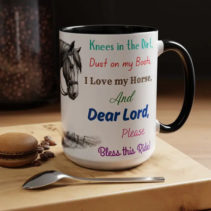 Praying Cowgirl Horse Love Inspirational Coffee Mug Rustic Western and Country Kitchen Decor 15oz - Mugs