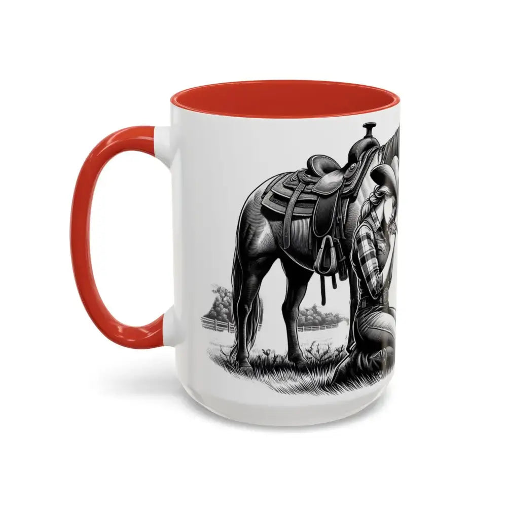 Praying Cowgirl Horse Love Inspirational Coffee Mug Rustic Western and Country Kitchen Decor 15oz - Mugs