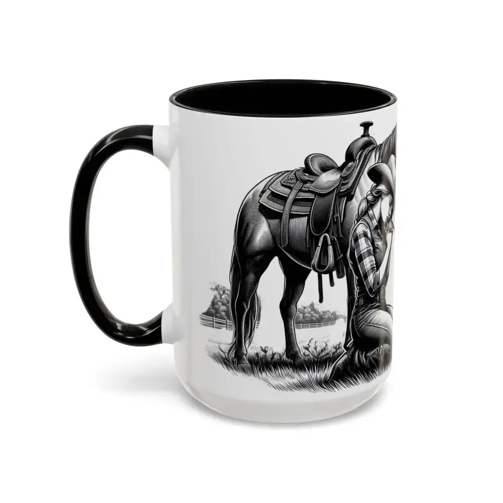 Praying Cowgirl Horse Love Inspirational Coffee Mug Rustic Western and Country Kitchen Decor 15oz - Mugs