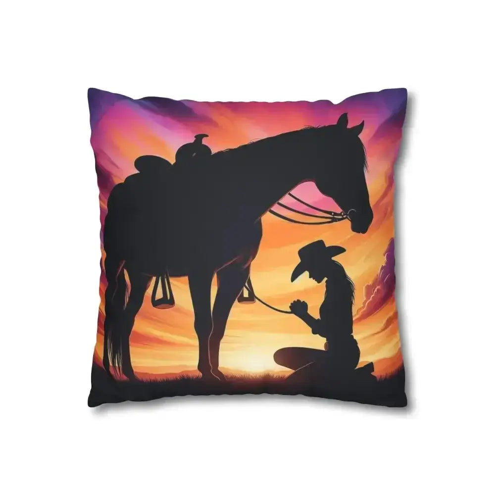 Praying Cowgirl Square Pillowcase, Western Decor Gifts - The Best New Thing
