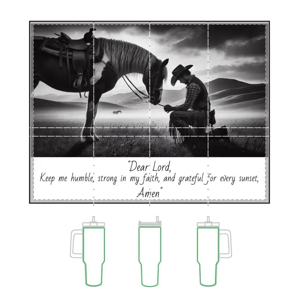 Praying Inspirational Cowboy, Thermal Tumbler, Stainless Steel Mug - The Best New Thing
