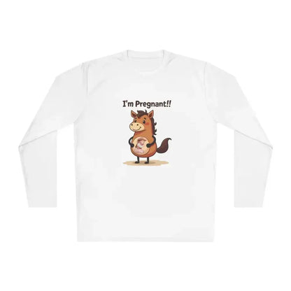 Pregnant Horse Cartoon Long Sleeve Tee, Horse Humor Shirt, Cowgirl Maternity Gifts - The Best New Thing