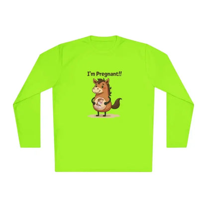 Pregnant Horse Cartoon Long Sleeve Tee, Horse Humor Shirt, Cowgirl Maternity Gifts - The Best New Thing