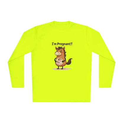 Pregnant Horse Cartoon Long Sleeve Tee, Horse Humor Shirt, Cowgirl Maternity Gifts - The Best New Thing