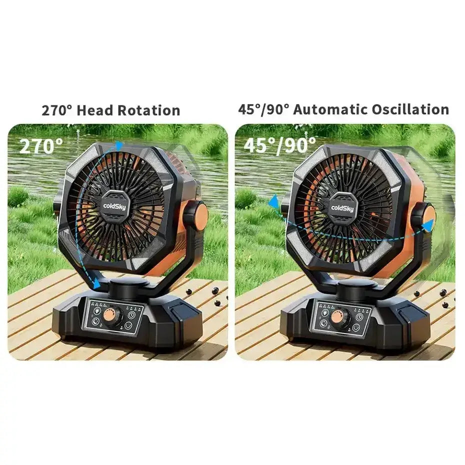 Rechargeable Portable Fan 8 Speed with 4 LED Lantern 20000mAh Battery - Fans