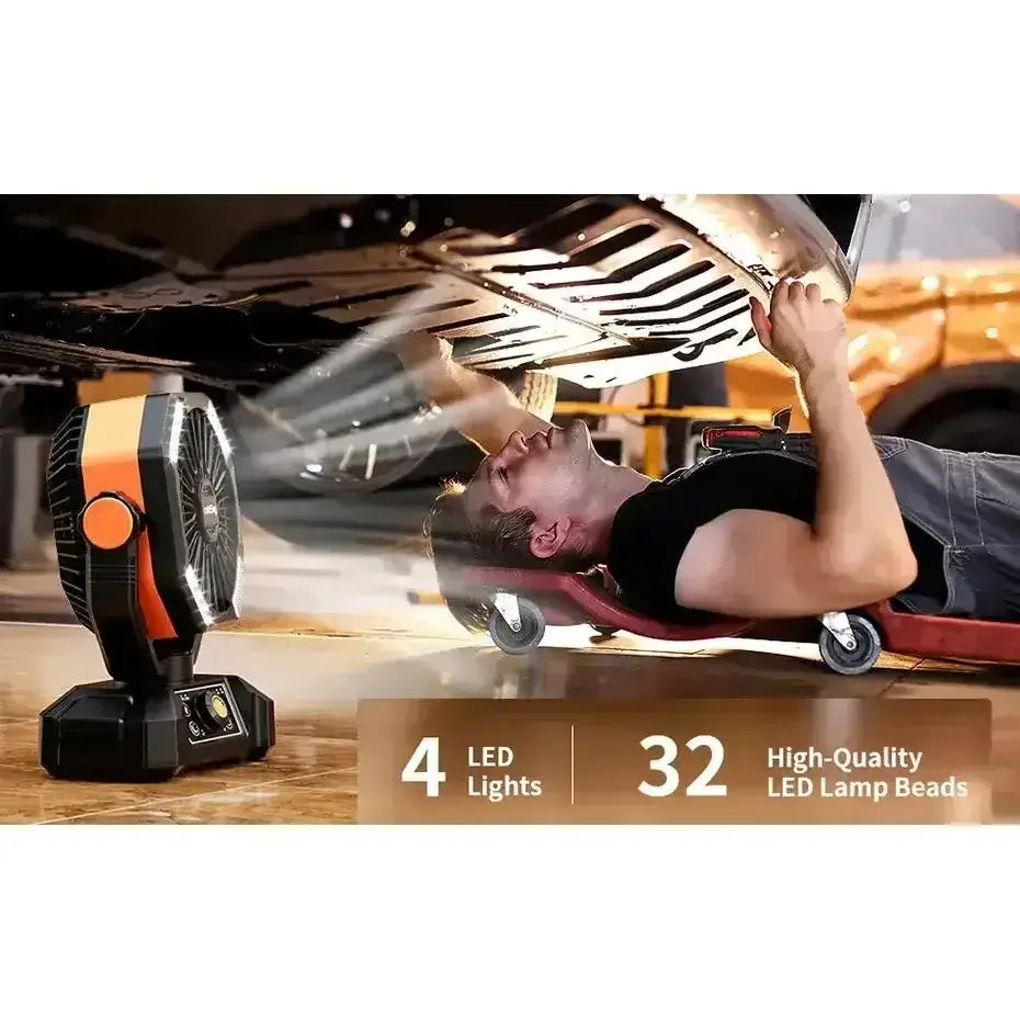 Rechargeable Portable Fan, 8 Speed, 4 LED Lantern, 20000mAh Battery - The Best New Thing
