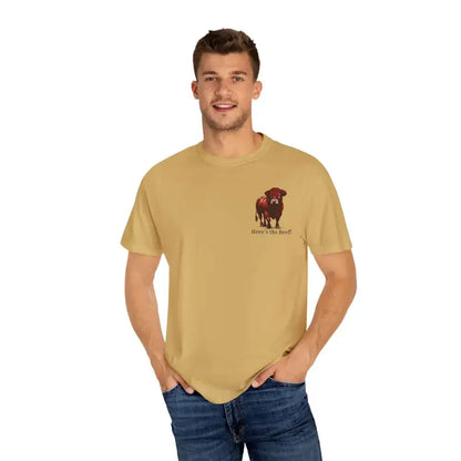 Red Angus Bull Beef T-Shirt for Farmers Ranchers Cowboys Gifts for Him Western Apparel for Men - T-Shirt