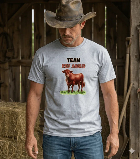 Red Angus T-Shirt, Cattle Ranching Tee, Rancher Apparel - The Best New Thing