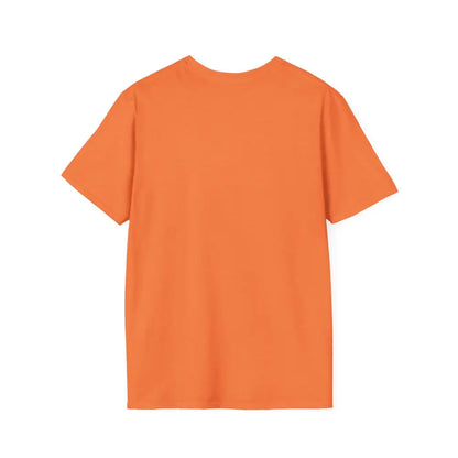 Back view of a Reining Horse T-Shirt in vibrant orange color, perfect for Western horse apparel and horse trainers.