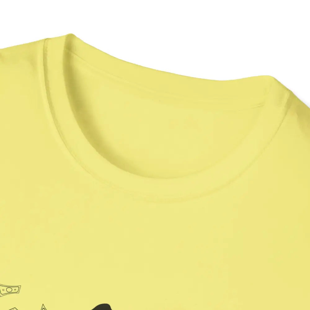 Reining Horse T-Shirt close-up view showing the yellow fabric and round neckline for horse trainers and enthusiasts.