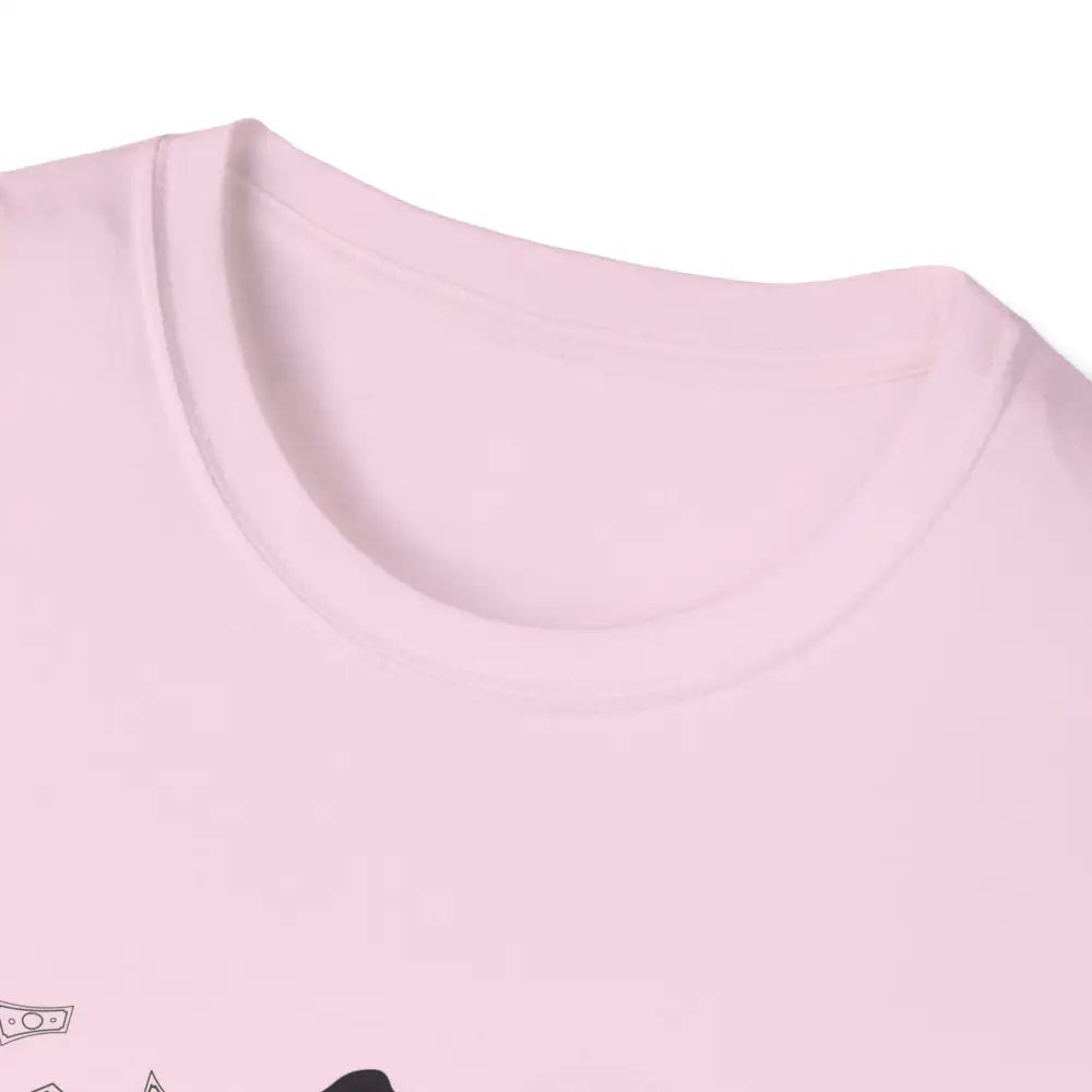 Close-up of the collar and fabric detail of the Reining Horse T-Shirt in soft pink color.