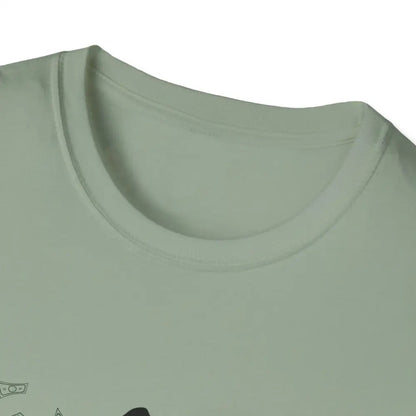 Reining Horse T-Shirt close-up of the collar, showcasing soft fabric and humorous design for horse trainers.