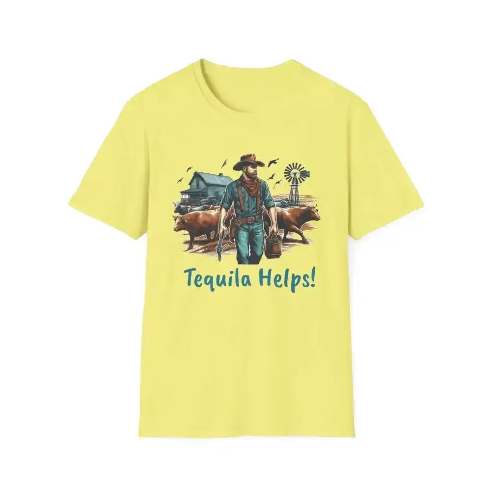 Rustic Farmer T-Shirt with Cattle, Gift for Men, Cowboy T-Shirt - The Best New Thing
